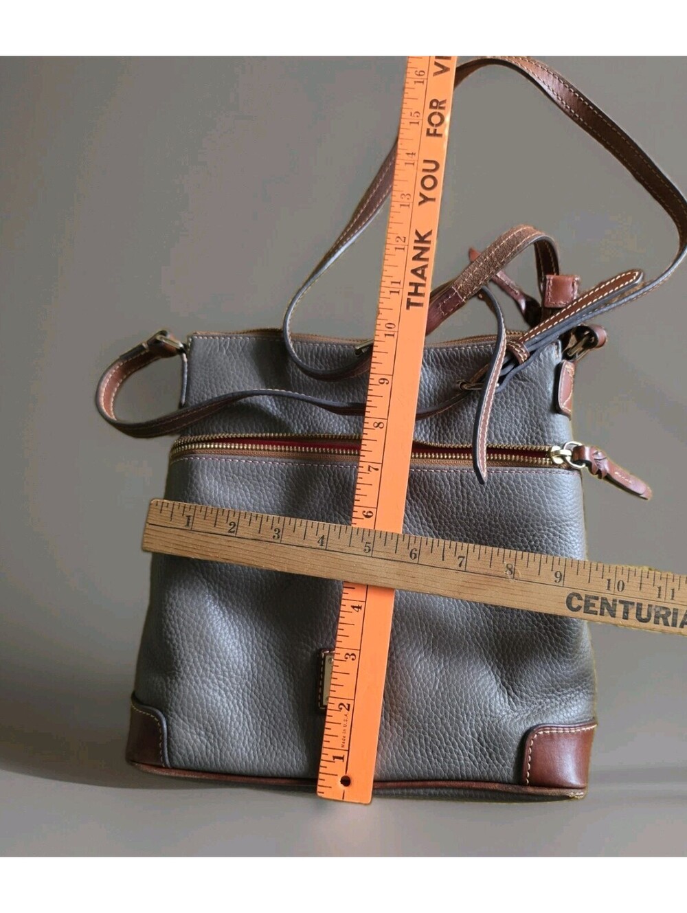 Dooney & Bourke Pebble Grain Brown Tan Crossbody Shoulder Bag - Picture 8 of 8